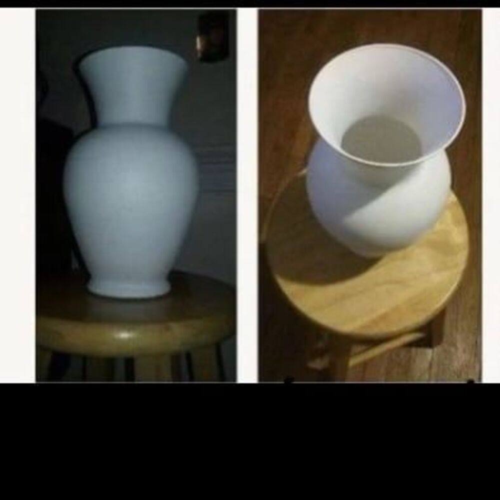 Vintage 90s XL White Tabletop Vase Centerpiece Contemporary Decor Floral Design